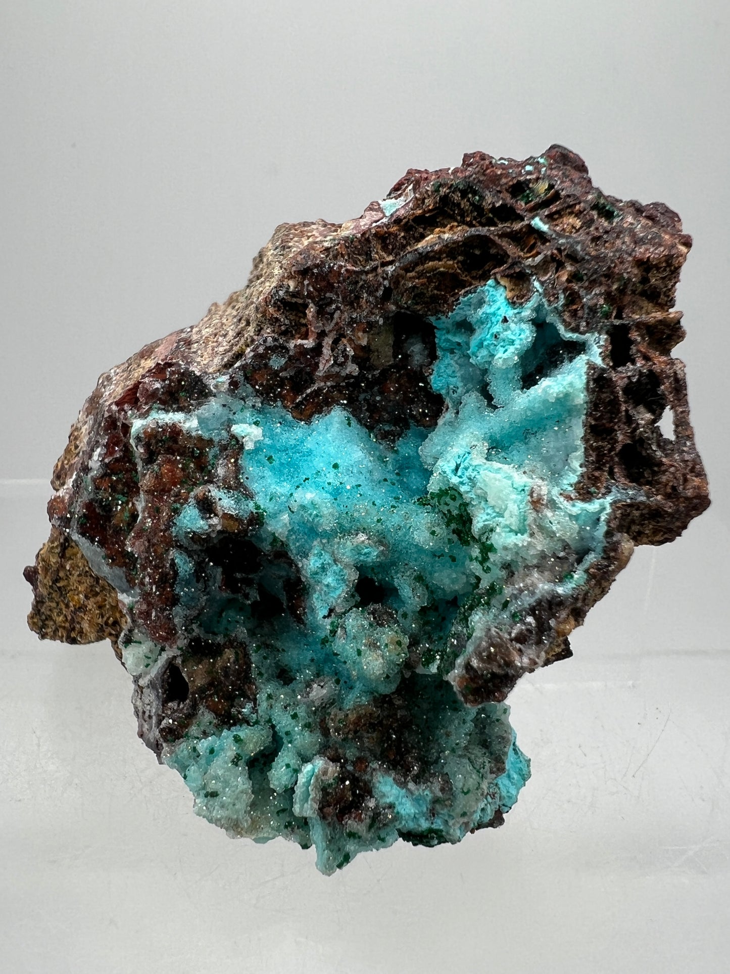 Chrysocolla And Malachite Specimen. Druzy Chrysocolla From Likasi, Congo. Gorgeous Display Crystal.