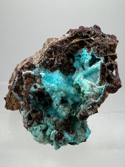Chrysocolla And Malachite Specimen. Druzy Chrysocolla From Likasi, Congo. Gorgeous Display Crystal.