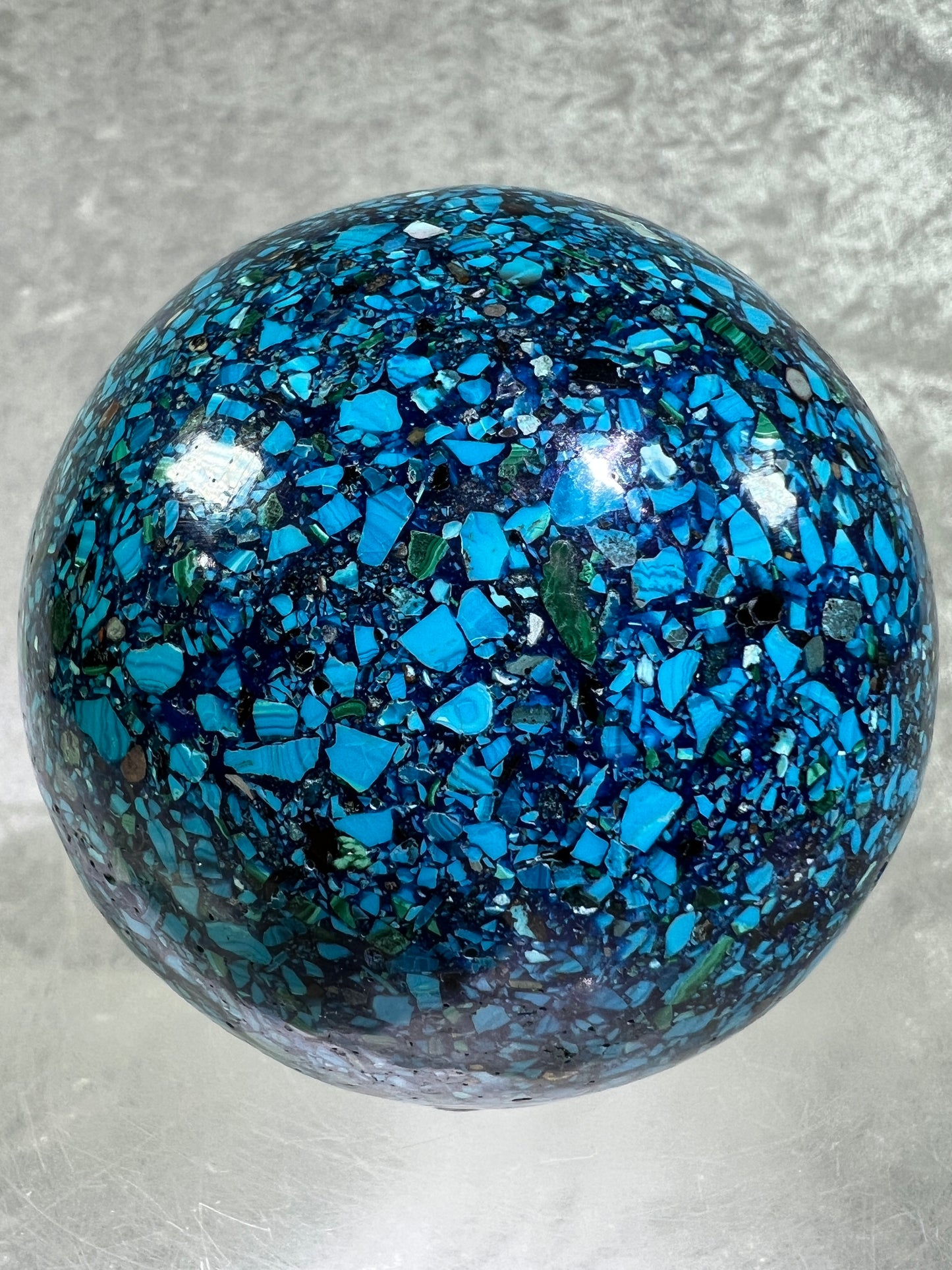 Chrysocolla Conglomerate Crystal Sphere. 74mm. Gorgeous Combination Of Rare Minerals. Stunning Colors!