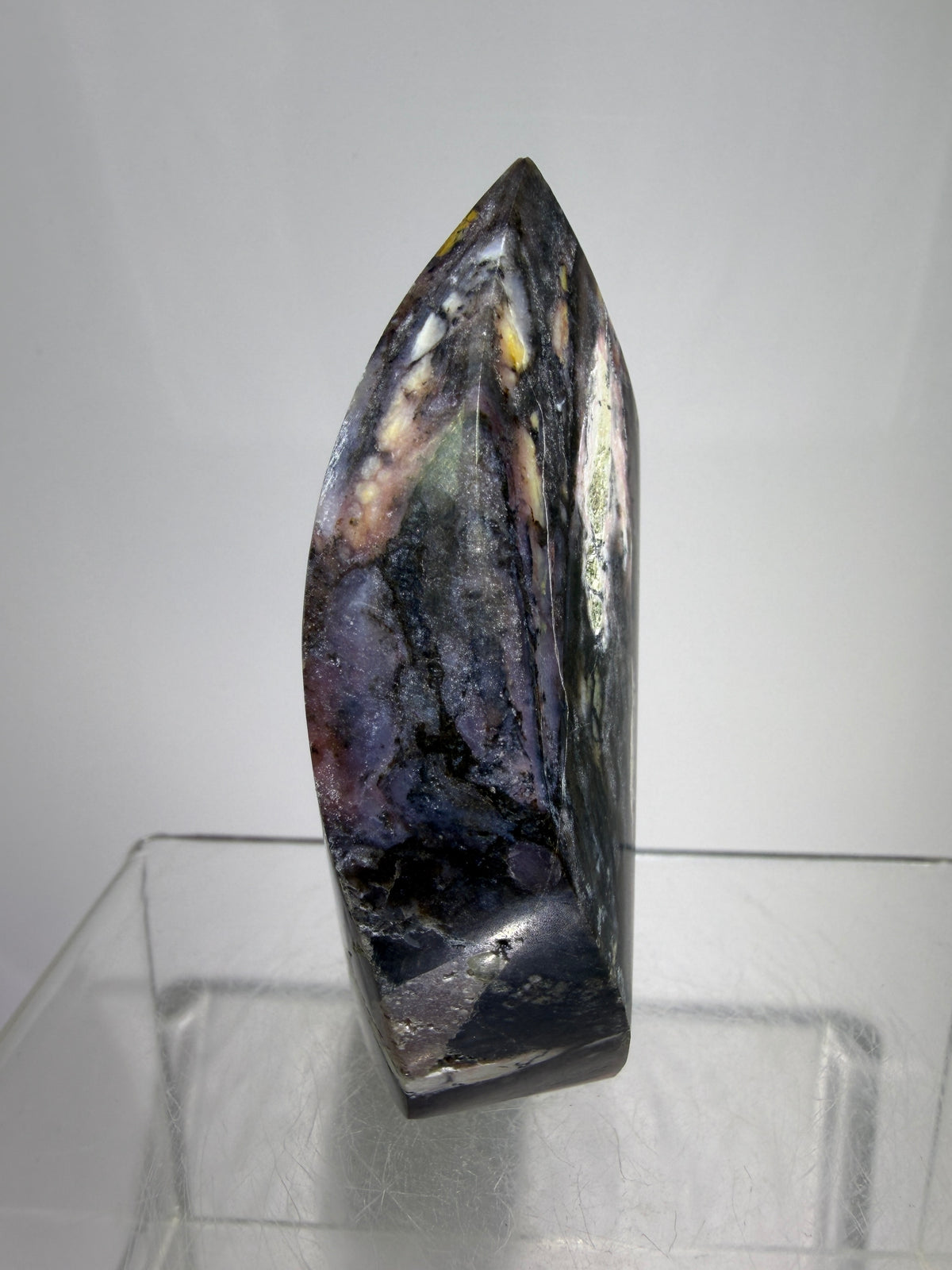 Strawberry Pink Opal Flame From Peru. Gorgeous Bright Colors And Patterns. Rare Display Crystal.