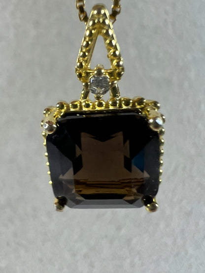 Smoky Quartz Crystal Pendant. Stunning Quality Crystal Necklace. S925 Setting And Necklace. Gorgeous Natural Gemstone