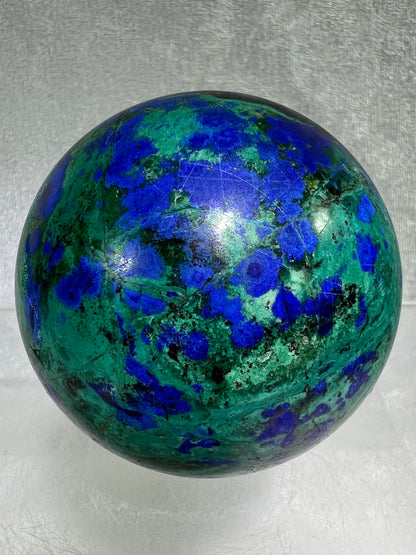 Azurite, Chrysocolla, and Malachite Crystal Sphere. 62mm. High Quality With Gorgeous Colors. Awesome Rare Display Piece!