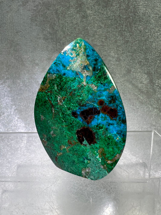 Chrysocolla Flame From Peru. Stunning Chrysocolla And Malachite Display Crystal. High Quality Flame With Gorgeous Colors.