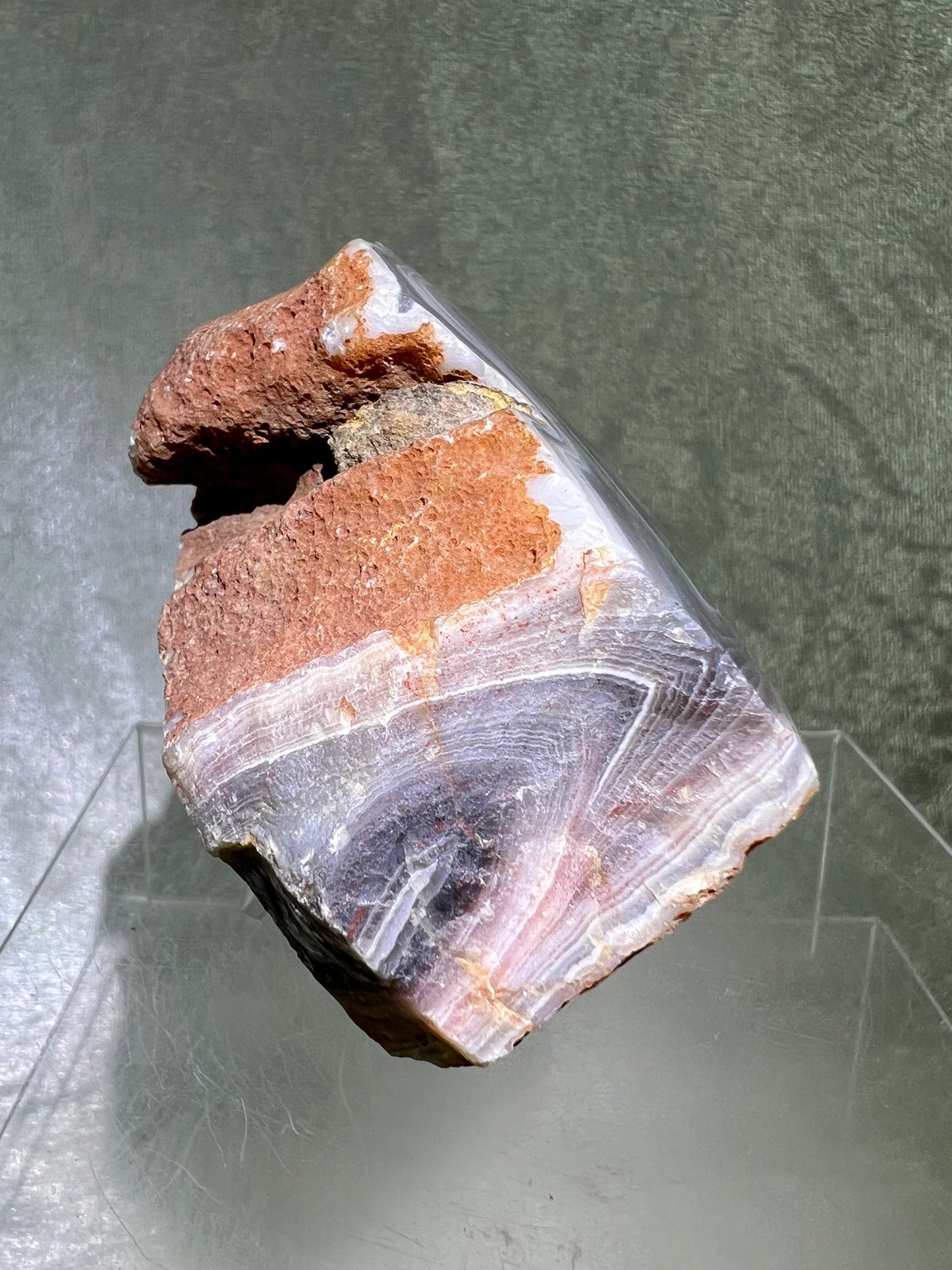 Red Sashe River Agate Freeform. Large Semi Polished Freeform From Zimbabwe. High Quality Rare Display Crystal