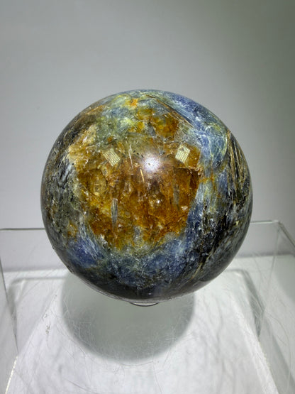 Kyanite Crystal Sphere. 58mm. Amazing Blue Kyanite Display Sphere. Rare Crystal With Stunning Flash