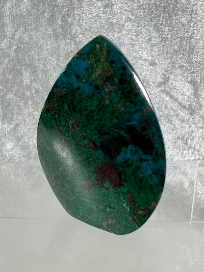 Chrysocolla Flame From Peru. Stunning Chrysocolla And Malachite Display Crystal. High Quality Flame With Gorgeous Colors.