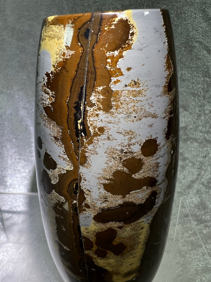 Picture Jasper Flower Vase. Gorgeous All Natural Scenic Jasper. Incredible Piece Of Art.