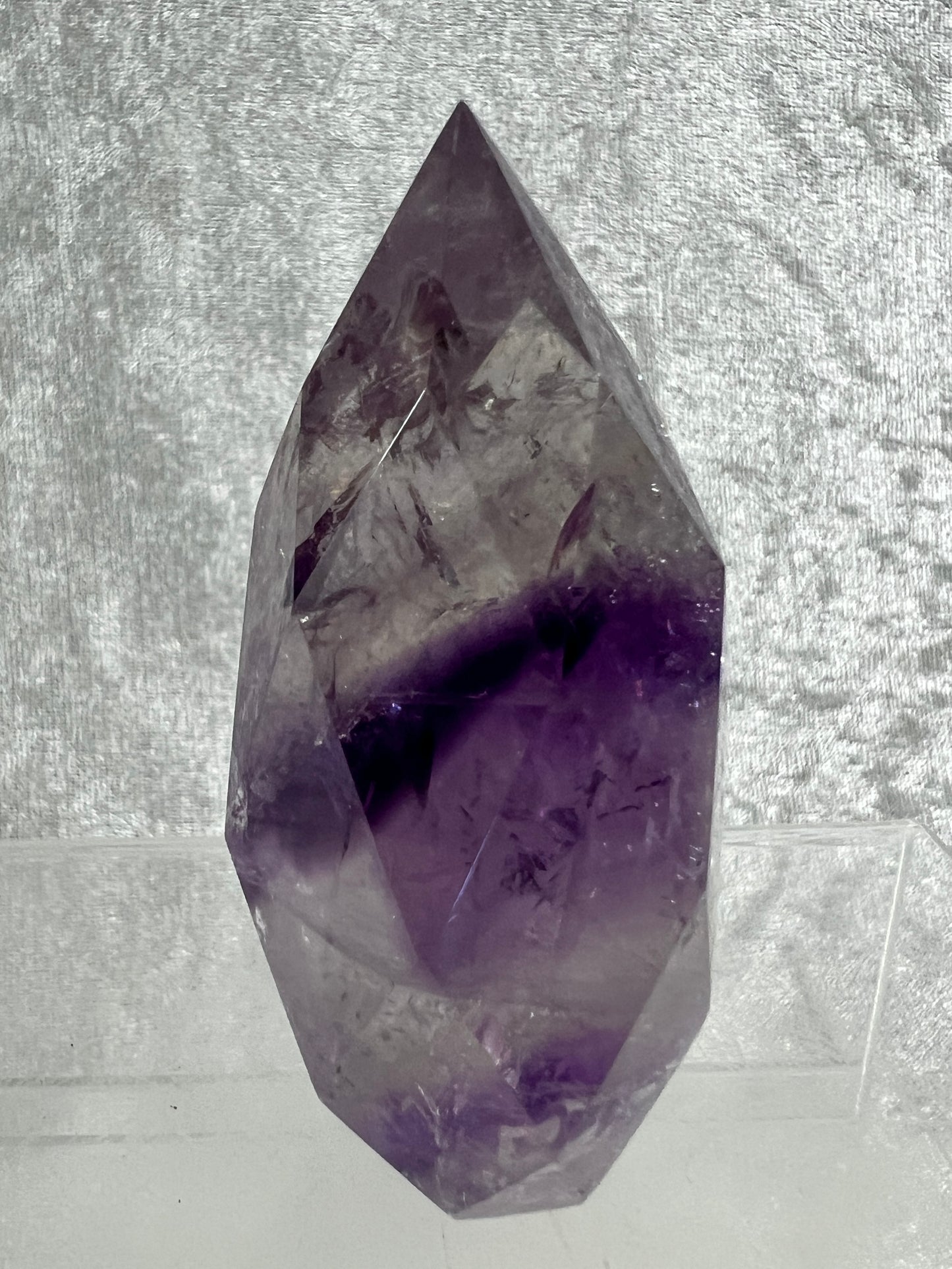 Phantom Amethyst Faceted Flame. Incredible Faceted Amethyst With Amazing Phantoms. High Quality Rare Crystal.