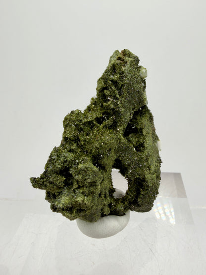 Turkish Epidote And Quartz Specimen. Gorgeous High Quality Forest Epidote. Amazing Flash And Sparkle!