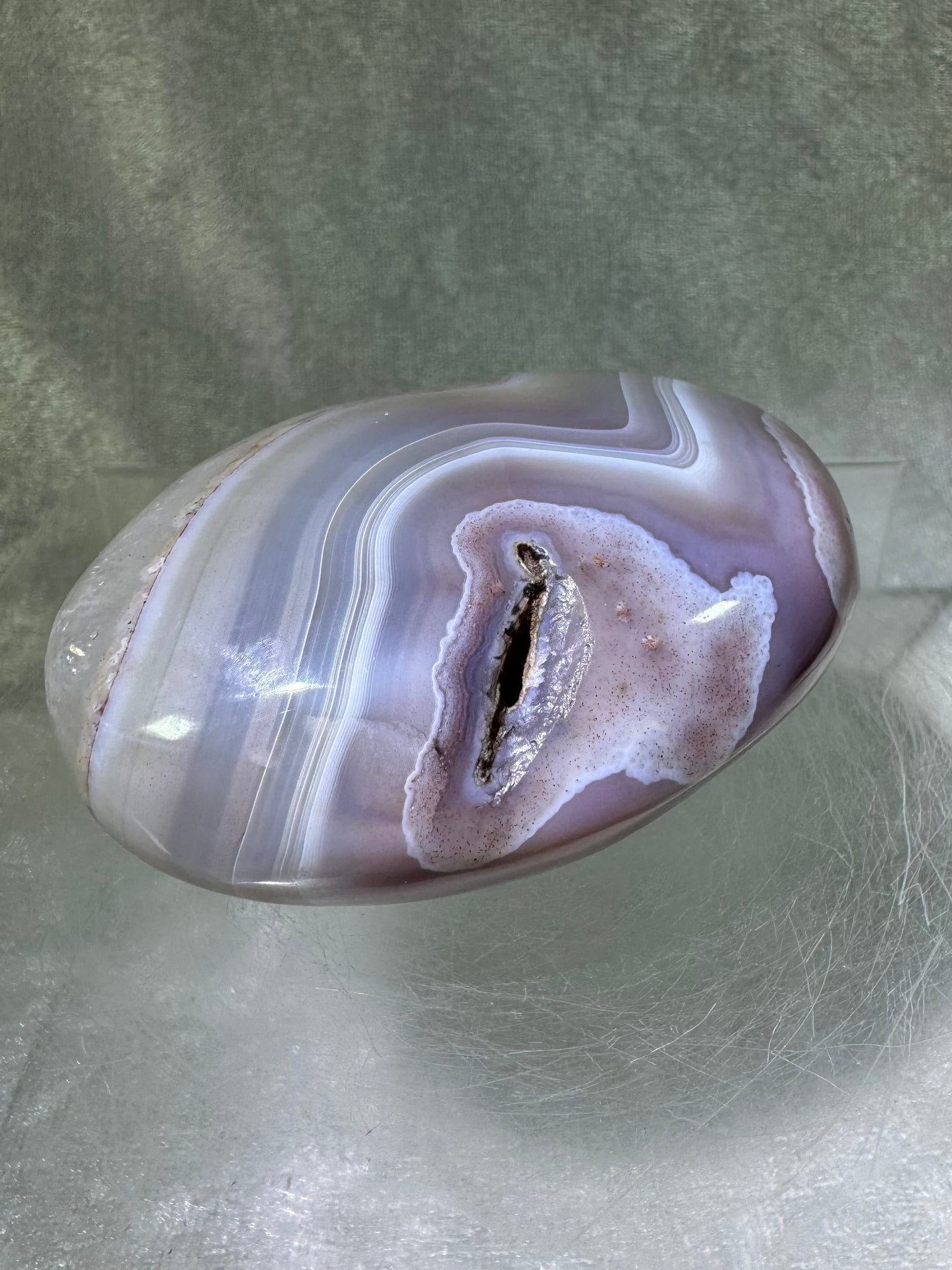 Red Sashe River Agate Freeform. Stunning Polished Druzy Freeform From Zimbabwe. Gorgeous Rare Display Crystal