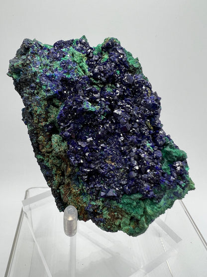 Azurite And Malachite Specimen. Stunning High Quality Azurite Crystals. Beautiful Multi Mineral Cluster.