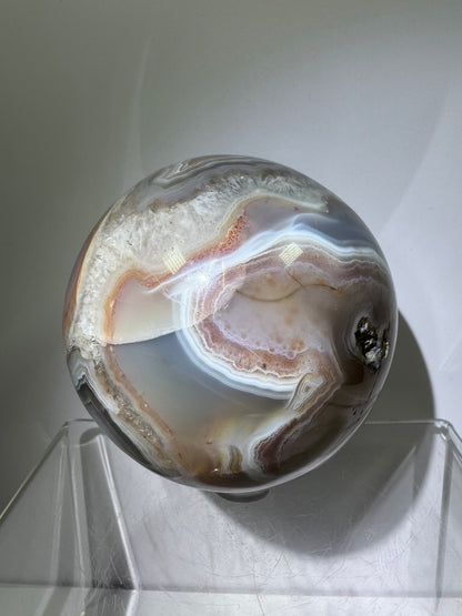 Sashe River Agate Sphere. 75mm. Incredible Display Sphere From Zimbabwe.