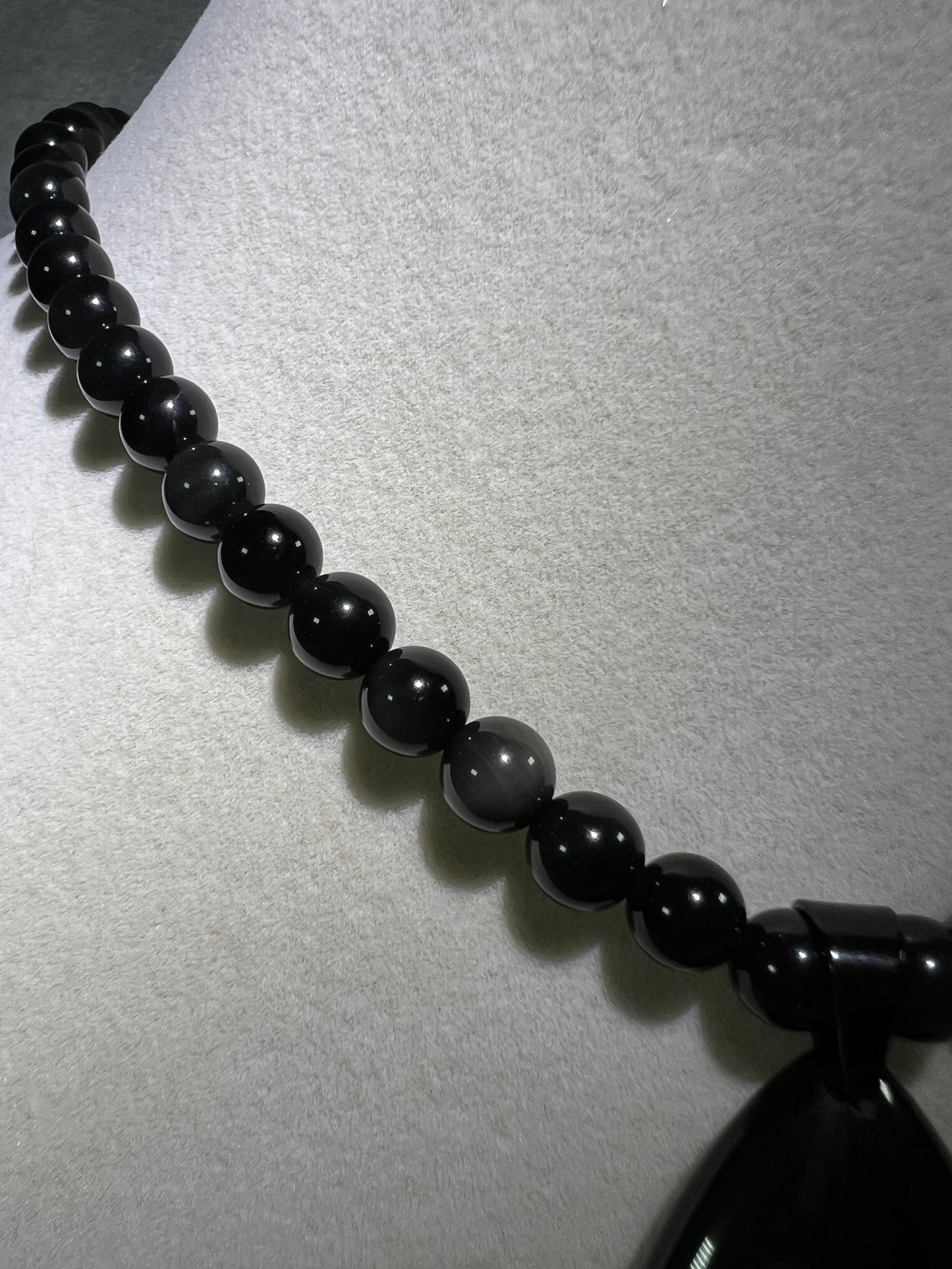 Rainbow Obsidian Pendant. Gorgeous Teardrop Cabochon. Custom Made Beaded Necklace. High Quality Jewelry