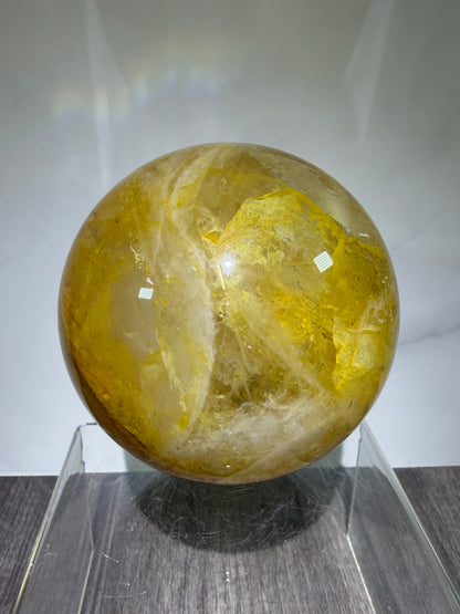Dendritic Golden Healer Sphere. Large Display Sphere. 85mm. High Quality With Amazing Dendritic Inclusions.