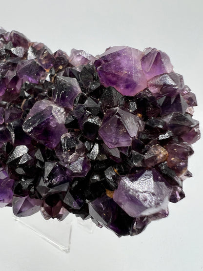 Amethystos Crystal Specimen. Gorgeous Amethyst Cluster From South Africa. Rare Deep Purple Display Crystal