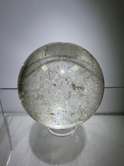 Rutile Quartz Sphere. Stunning Display Sphere. Gorgeous Garden Quartz And Golden Rutile Inclusions.