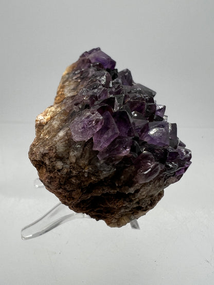 Amethystos Crystal Specimen. Gorgeous Amethyst Cluster From South Africa. Rare Deep Purple Display Crystal