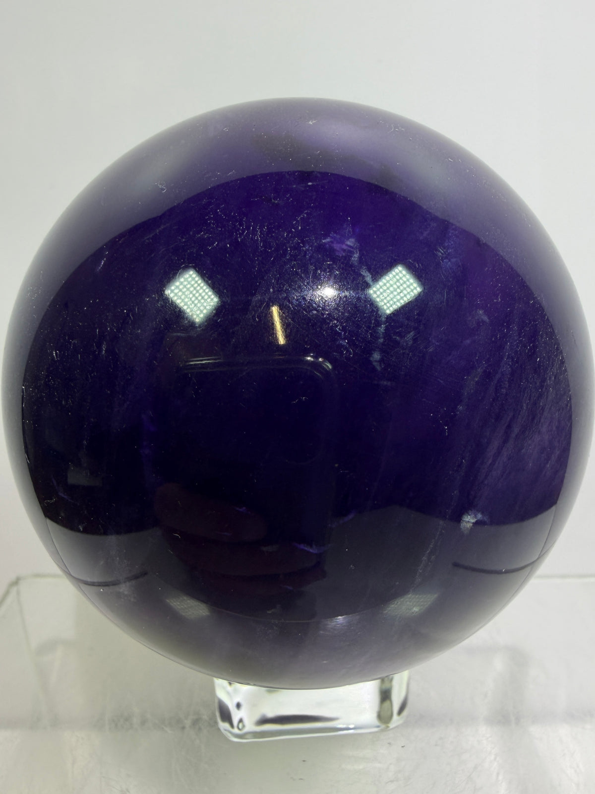 Purple Fluorite Sphere. 71mm. Stunning Purple Fluorite With Rainbows. Amazing Rare Color Display Sphere.