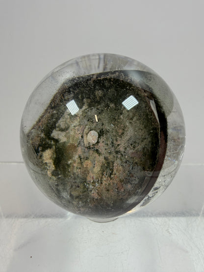 Garden Quartz Lodolite Sphere. 48mm. High Quality Landscape Quartz With Rainbows. Scenic Quartz With Excellent Clarity