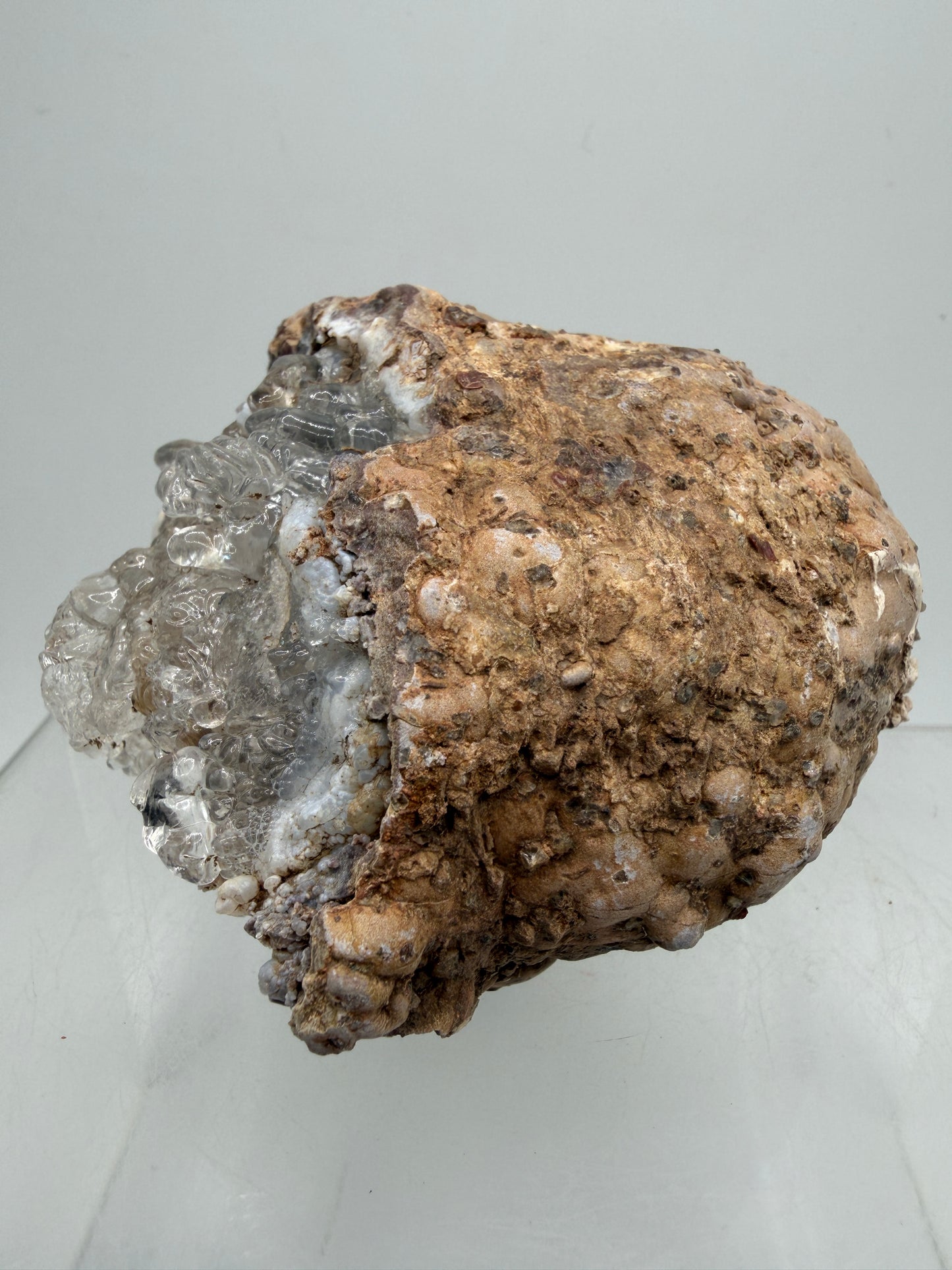 Hyalite Opal Geode. Amazing Rare Large Specimen From Mexico. Stunning Bright Green UV Reaction.