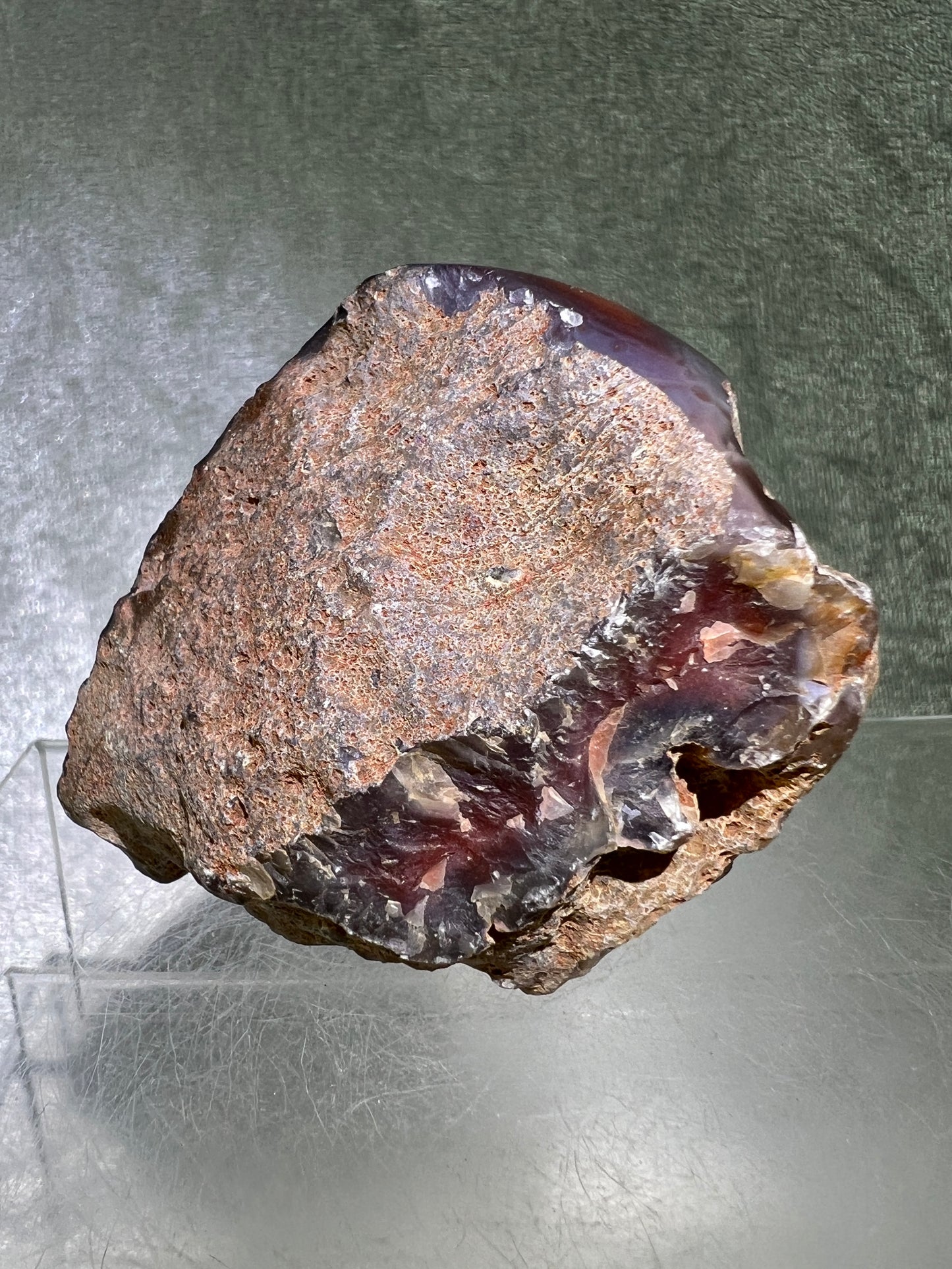 Red Sashe River Agate Freeform. Gorgeous Semi Polished Freeform From Zimbabwe. High Quality Rare Display Crystal