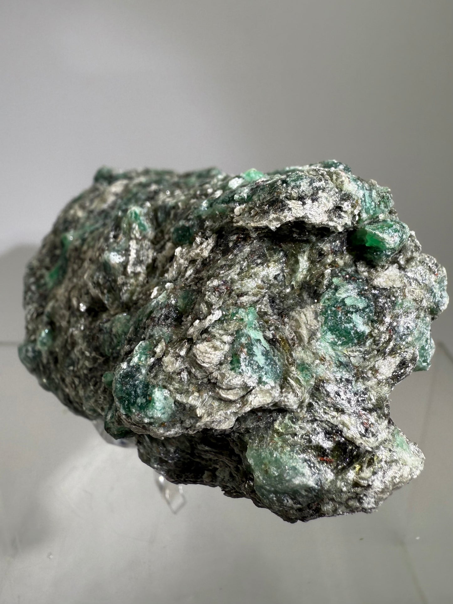 Emerald Mica In Matrix Specimen. Incredible Chrome Muscovite From Zimbabwe. Beautiful One Of A Kind Rare Crystal