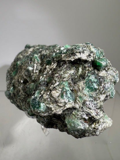 Emerald Mica In Matrix Specimen. Incredible Chrome Muscovite From Zimbabwe. Beautiful One Of A Kind Rare Crystal