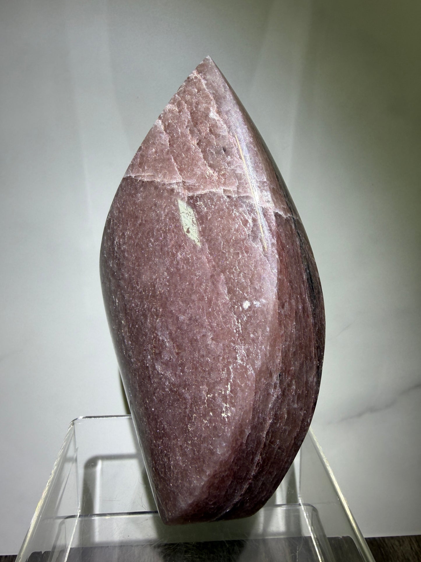 Strawberry Quartz Flame. High Quality Rare Quartz From Brazil. Gorgeous Mica Flash.