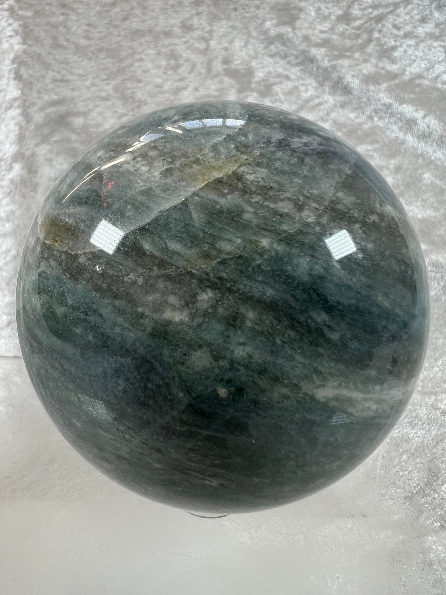 Calcite Blue Cloud Crystal Sphere. 72mm. Gorgeous Colors With Amazing Patterns.