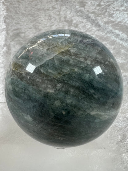 Calcite Blue Cloud Crystal Sphere. 72mm. Gorgeous Colors With Amazing Patterns.