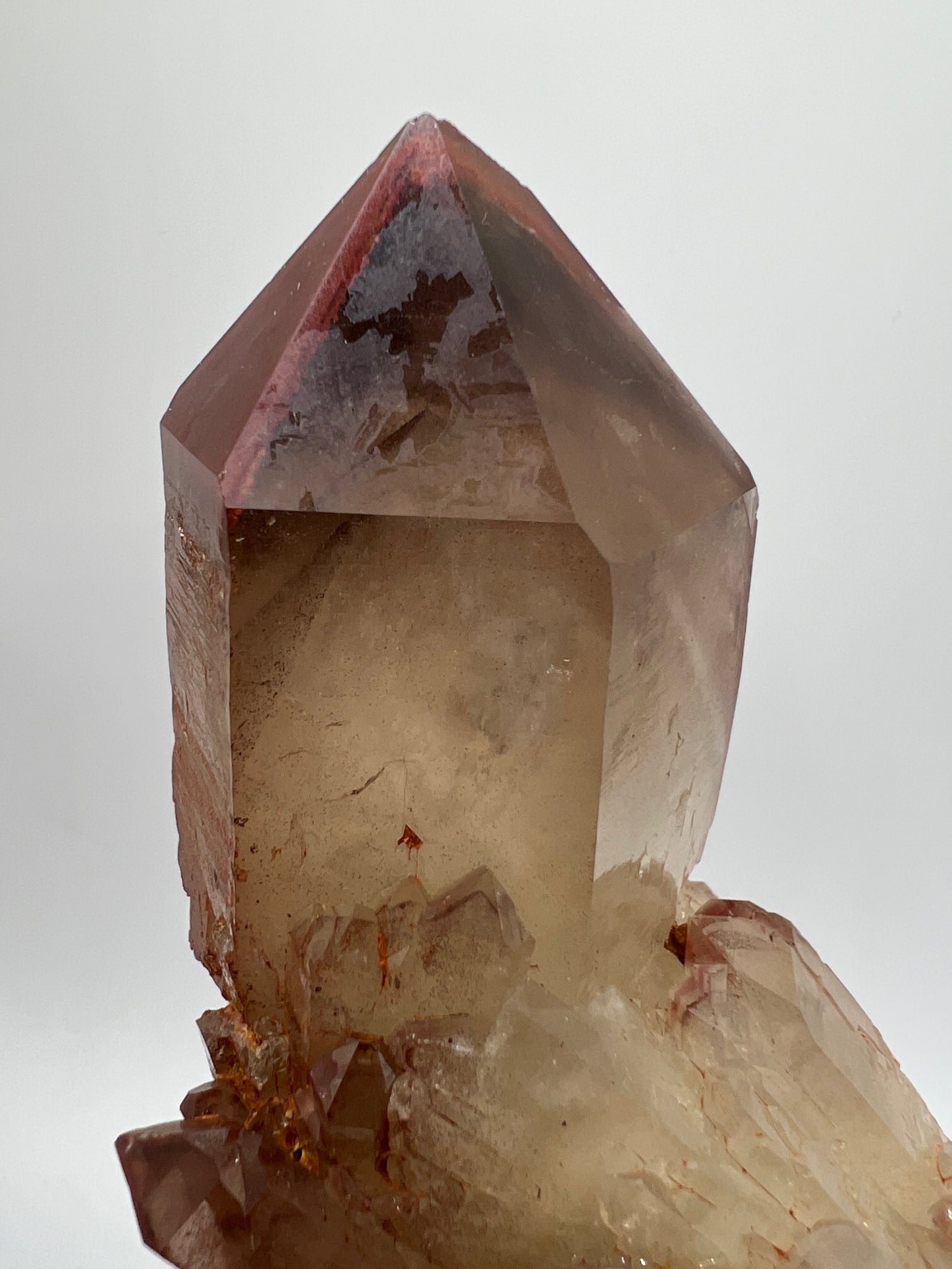 Red Hematoid Quartz. Amazing Quartz Specimen With Rare Phantoms. Gorgeous Quartz From Zimbabwe.