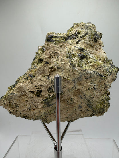 Green Tourmaline Cluster. Gorgeous Rare Tourmaline Specimen From Madagascar. Amazing Mineral Display Crystal.