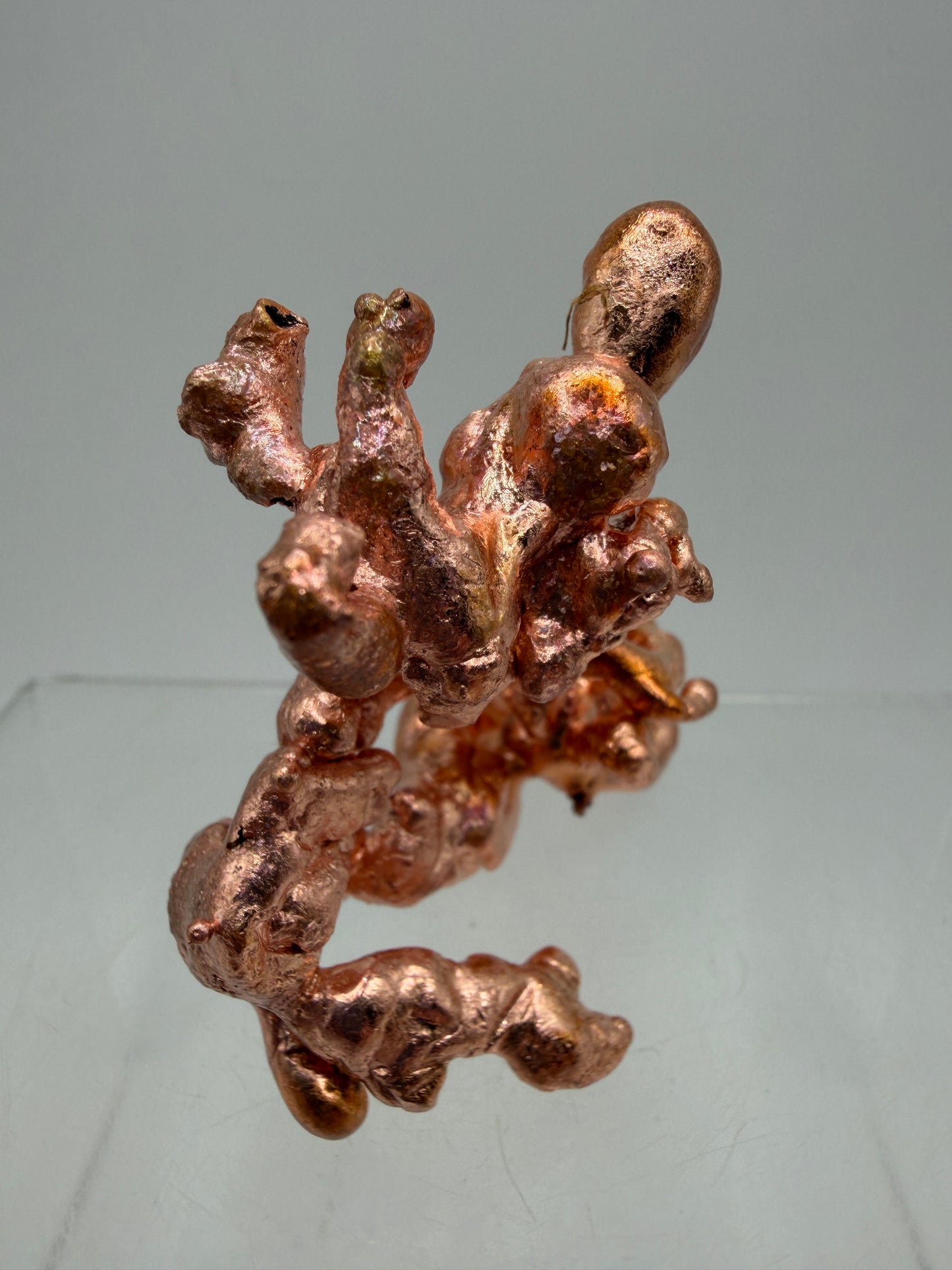 Copper Specimen From Michigan. Sculptured Copper Art Collectors Piece. One Of A Kind Display