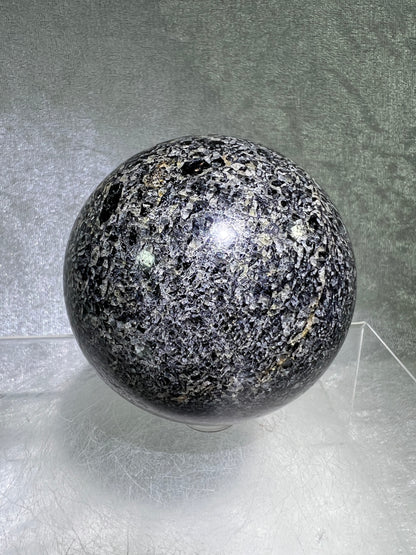 Black Tourmaline And Calcite Sphere. 71mm. Beautiful Display Sphere With Amazing Colors And Patterns.