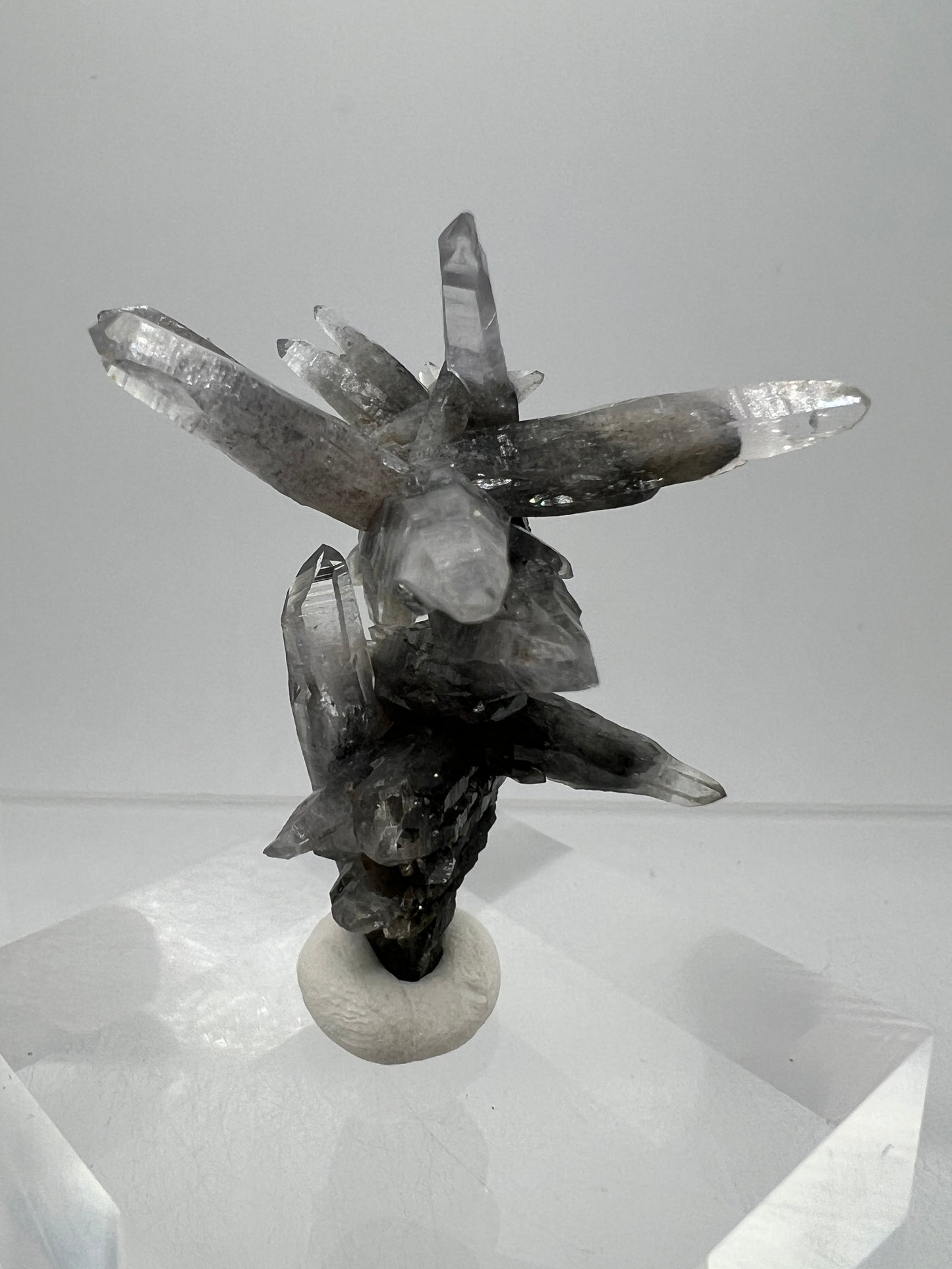 Veracruz Black Phantom Quartz Specimen. New Discovery From Mexico. Very Rare And Limited Collectors Piece. Stunning Display Crystal.