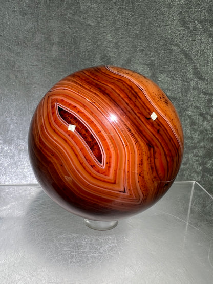 Silk Agate Sphere. 64mm. Amazing Banded Agate From Madagascar. Gorgeous Colors And Patterns On This Display Sphere.