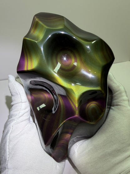 Rainbow Obsidian Freeform. Top Quality Large Statement Piece. Gorgeous One Of A Kind Display Crystal.