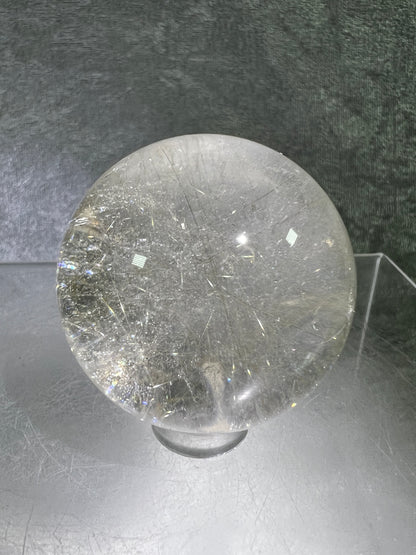 Rutile Quartz Sphere. Beautiful Rare Golden Rutilated Quartz. Stunning Display Sphere