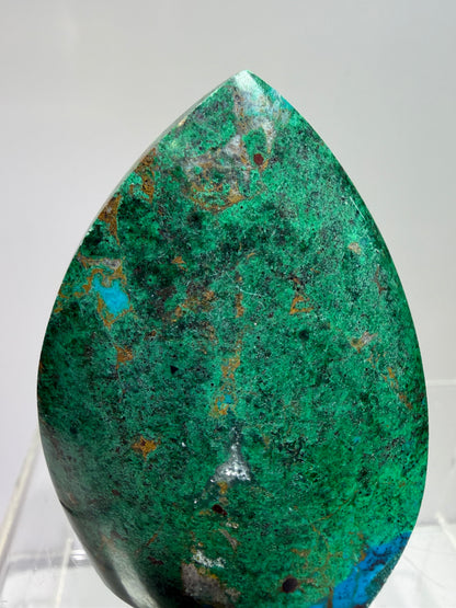 Chrysocolla And Malachite Flame From Peru. Stunning Display Crystal. High Quality Flame With Gorgeous Colors.