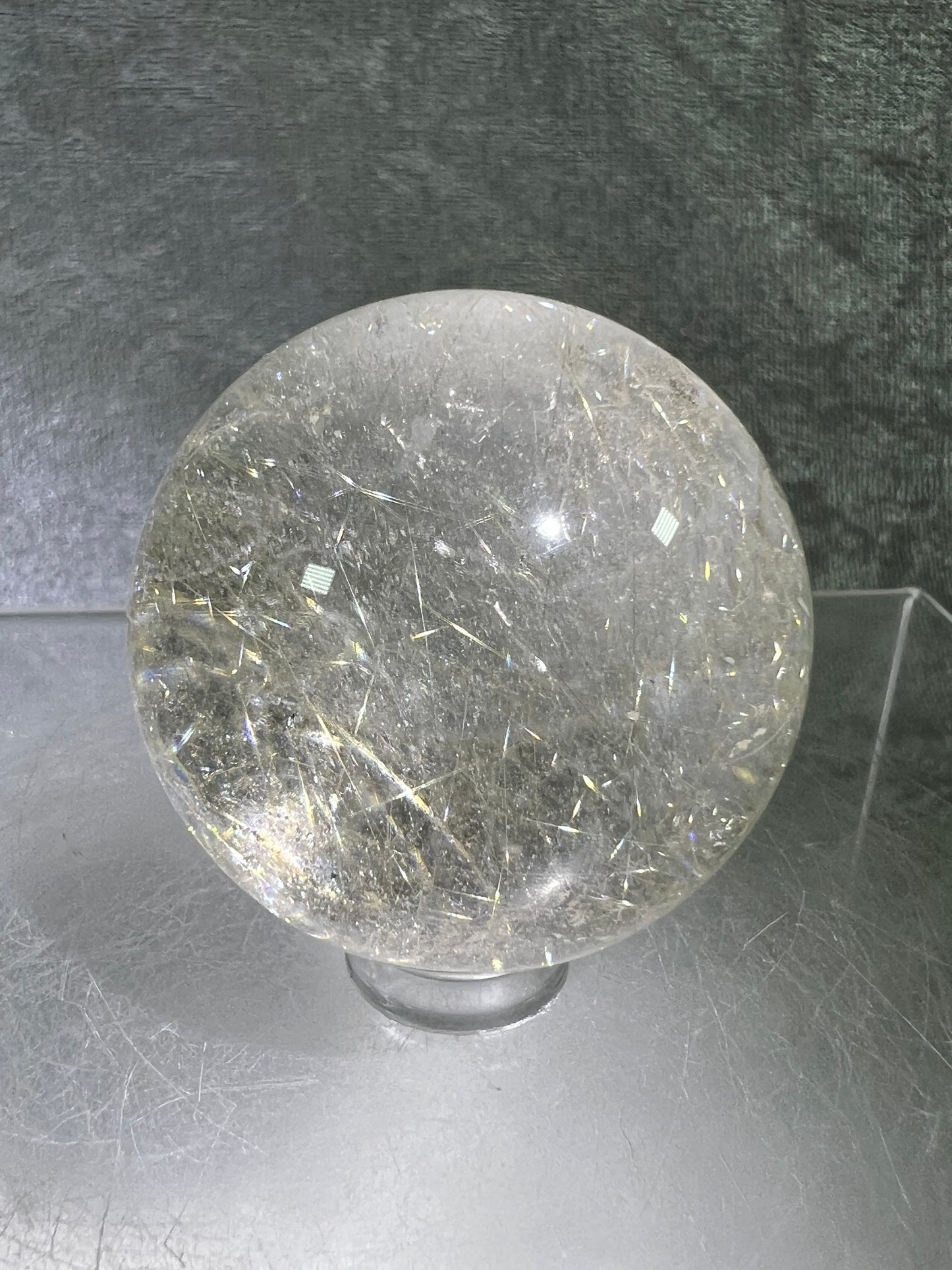 Rutile Quartz Sphere. Beautiful Rare Golden Rutilated Quartz. Stunning Display Sphere
