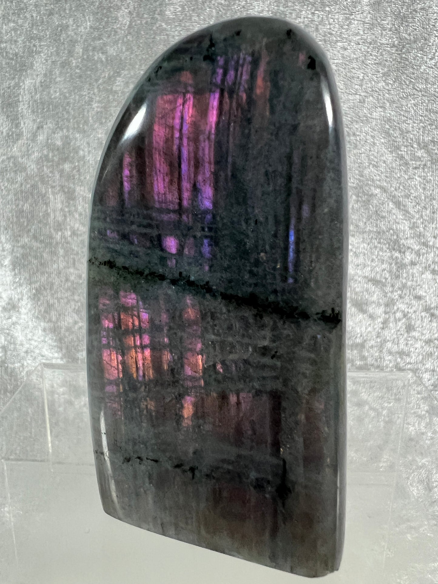 Labradorite Polished Freeform. Gorgeous Rare Purple Flash Labradorite From Madagascar. High Quality Display Crystal.
