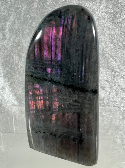 Labradorite Polished Freeform. Gorgeous Rare Purple Flash Labradorite From Madagascar. High Quality Display Crystal.