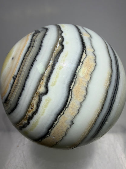 Banded Zebra Calcite Sphere. 53mm. Gorgeous Calcite Display Sphere. Rare Colors With Stunning Patterns