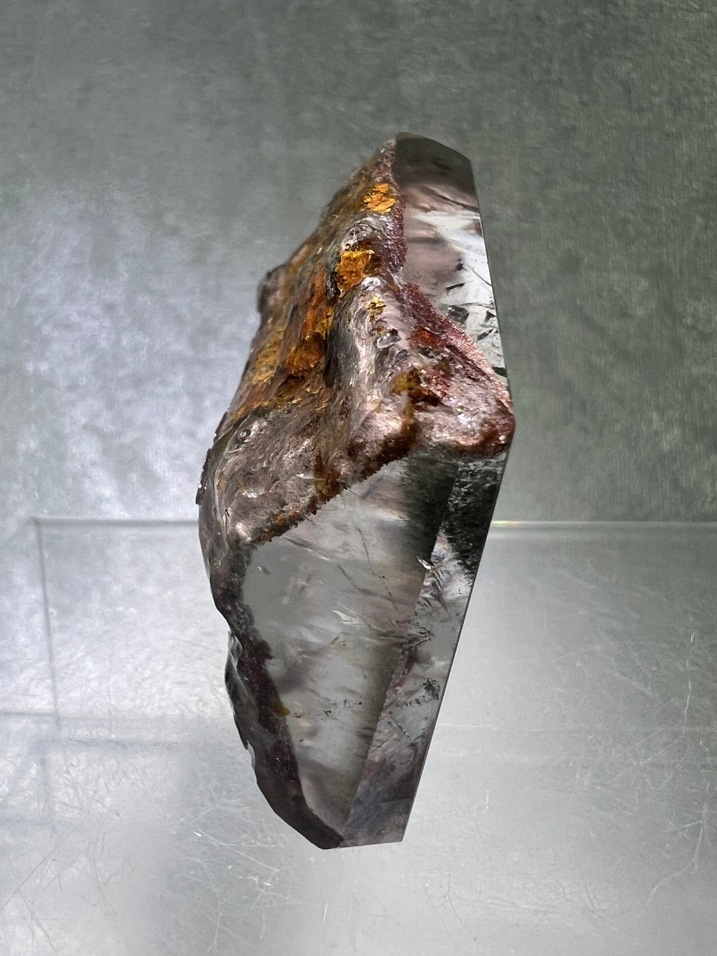 Garden Quartz Polished Freeform. Rare Purple Scenic Quartz. Gorgeous Lodolite With A Beautiful Landscape.