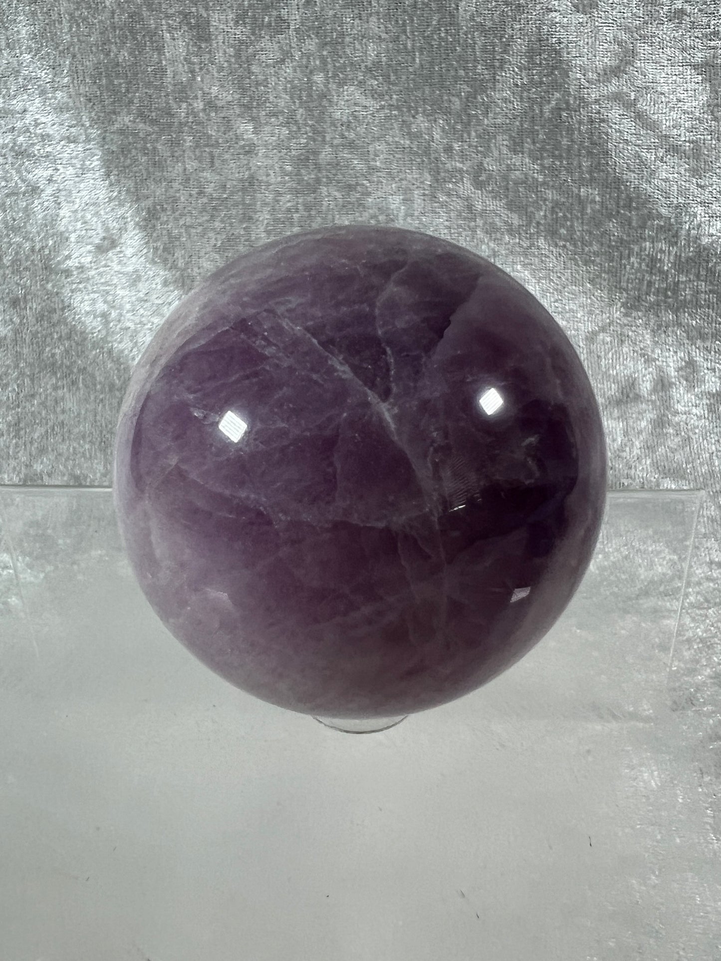 Kunzite Crystal Sphere. 58mm. Rare Stunning Display Sphere. Beautiful Lavenders With Amazing Flash!