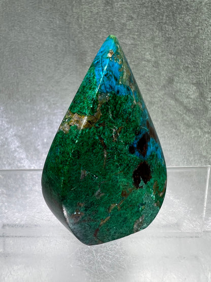 Chrysocolla Flame From Peru. Stunning Chrysocolla And Malachite Display Crystal. High Quality Flame With Gorgeous Colors.