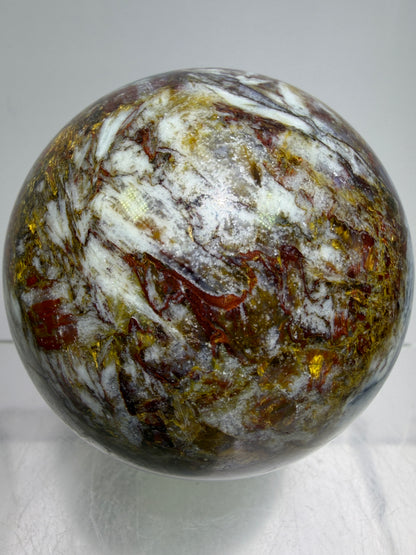Pietersite Crystal Sphere. 66mm. Stunning Red And Blue Pietersite Crystal. High Quality Rare Display Sphere.