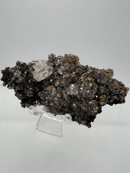 Black Diamond Calcite Specimen. Stunning Flash! Amazing Calcite Cluster On Matrix. Very Cool Crystal Display Piece.