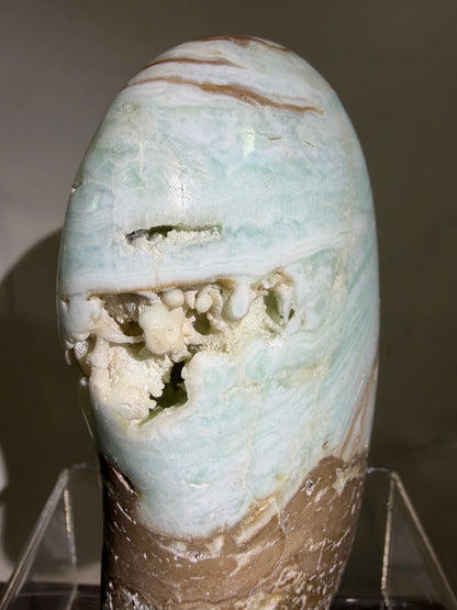 Caribbean Calcite Freeform. Gorgeous Combination Of Blue Calcite And Aragonite. Amazing Spots Of Druzy!