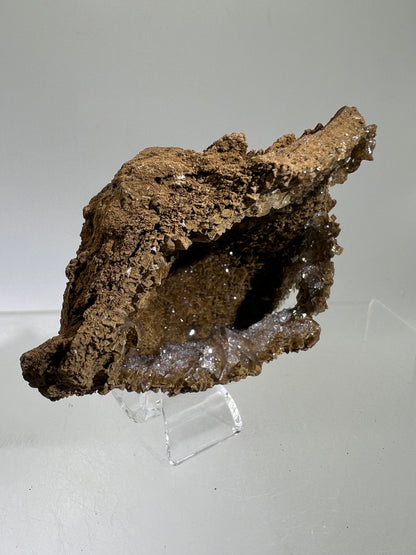 Brown Diamond Calcite Specimen. Stunning Druzy Flash! Incredible Cave Formation. Very Unique Crystal Display Piece.